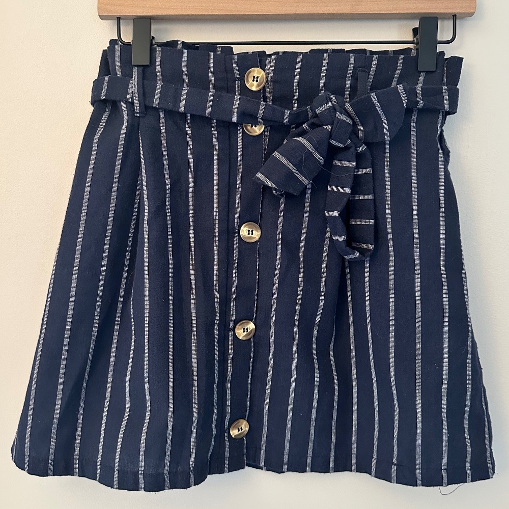 Charlotte Russe paperbag striped mini skirt, classic, preppy, vacation, nautical
